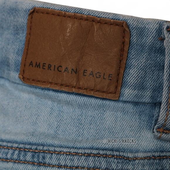 American Eagle Women's Light Wash Curvy Hi-Rise Jegging Split Hem Size 8 - Picture 7 of 11